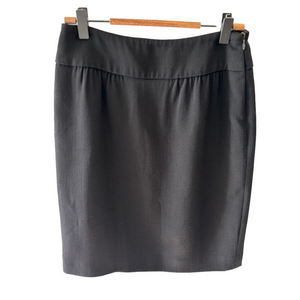 MaxMara Wool Black Pencil Skirt Size 4 Side Zipper Lined Career Made in Italy